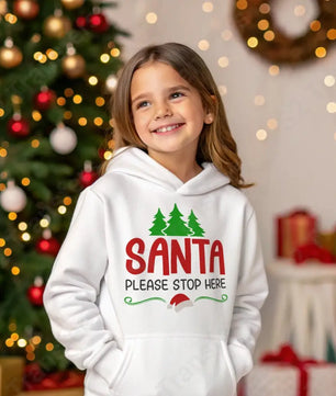 Santa Please Stop Here - DTF Transfer DTF Transfer