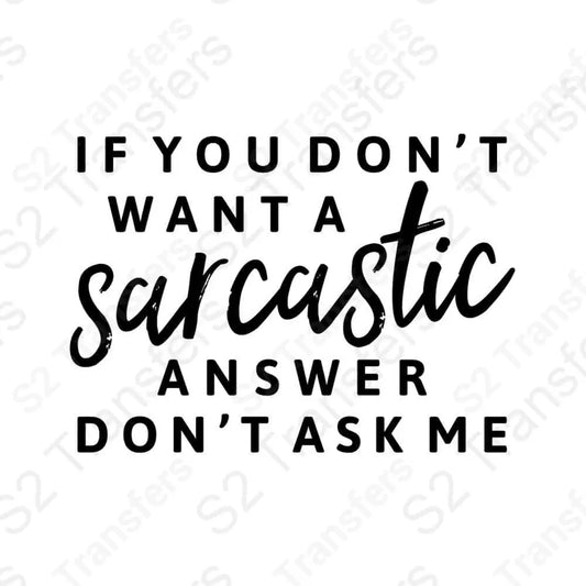 Sarcastic Answer