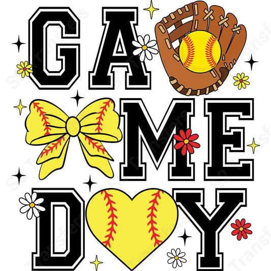 Softball Game Day Symbols - DTF Transfer DTF Transfer