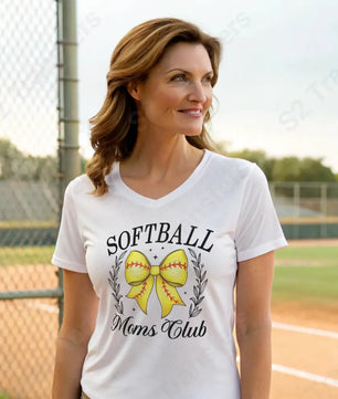 Softball Moms Club Bow - DTF Transfer DTF Transfer