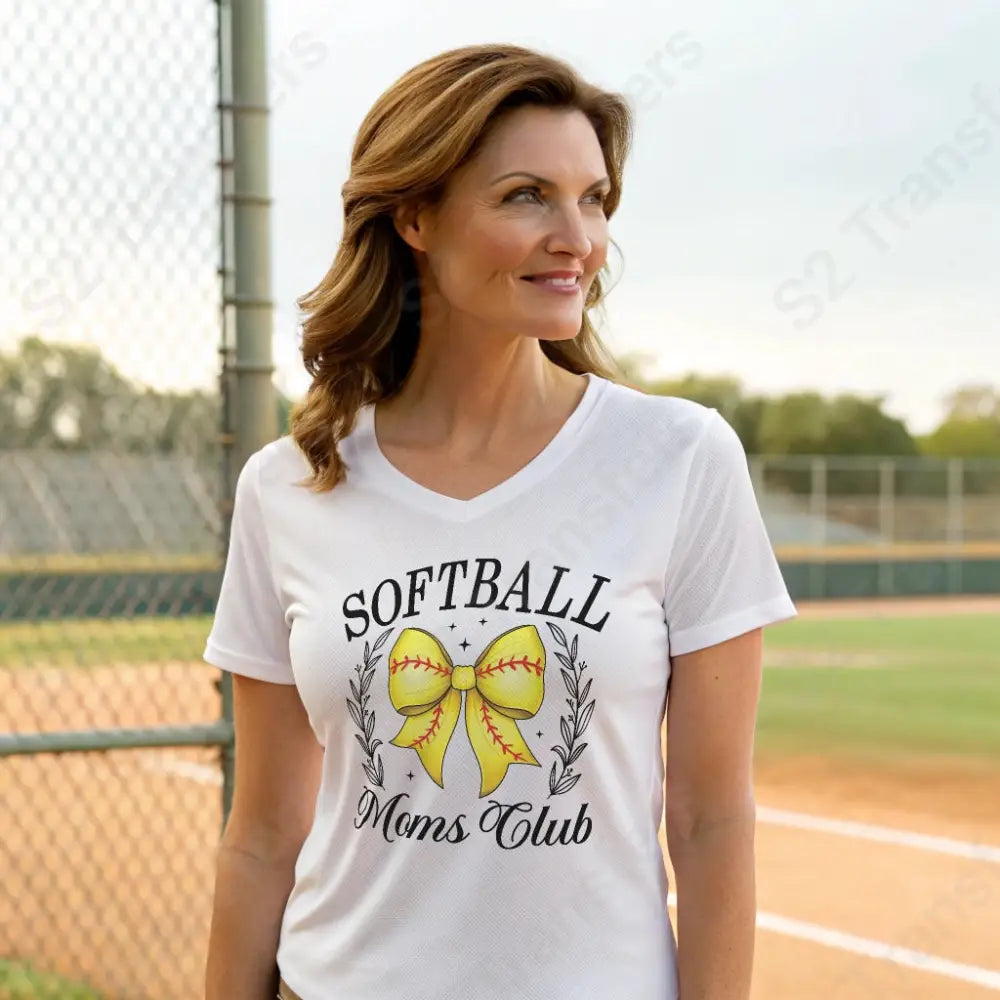 Softball Moms Club Bow - DTF Transfer DTF Transfer