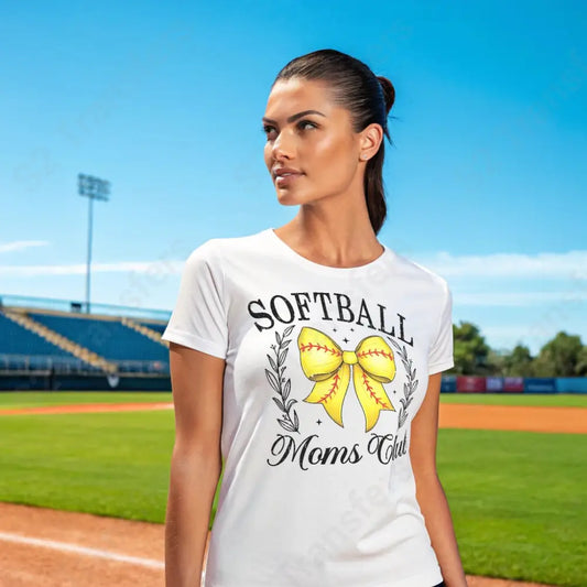 Softball Moms Club Bow Retro - DTF Transfer DTF Transfer