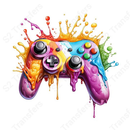 Splatter Paint Gaming Controller 10 - DTF Transfer DTF Transfer