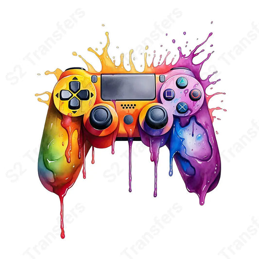 Splatter Paint Gaming Controller 11 - DTF Transfer DTF Transfer