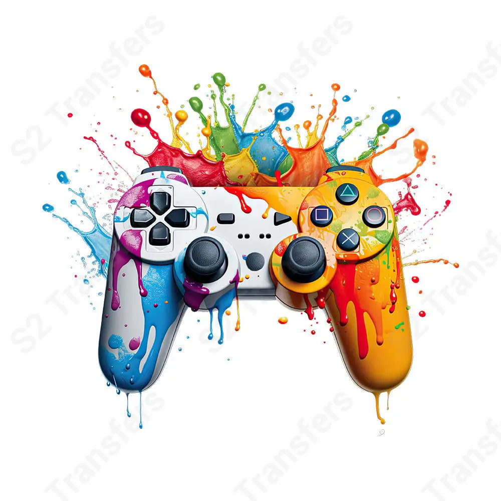 Splatter Paint Gaming Controller 2 - DTF Transfer DTF Transfer