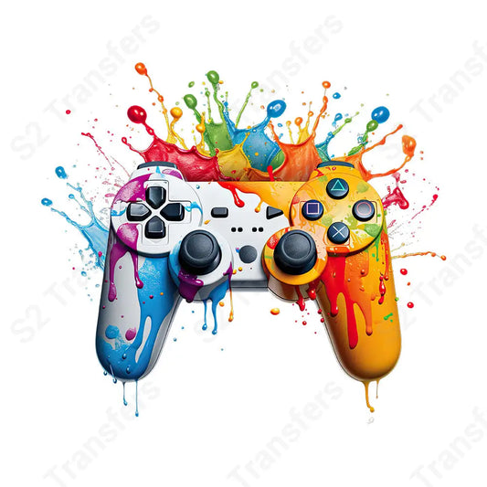 Splatter Paint Gaming Controller 2 - DTF Transfer DTF Transfer