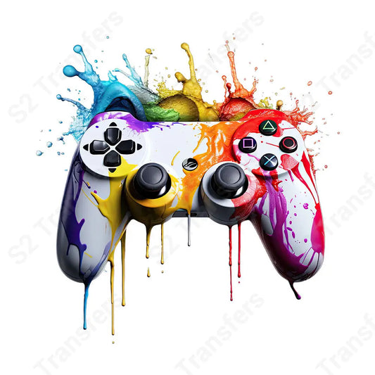Splatter Paint Gaming Controller 6 - DTF Transfer DTF Transfer