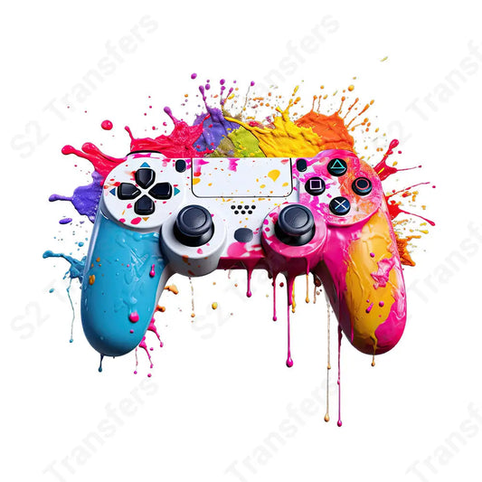 Splatter Paint Gaming Controller - DTF Transfer DTF Transfer