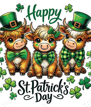 St.Patrick’s Day Highland Cows - DTF Transfer DTF Transfer