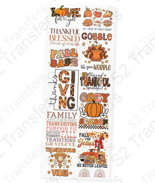 Thankful & Blessed Premade DTF Transfer Gangsheet