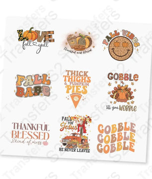 Thanksgiving UV DTF Sticker Sheet