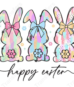 Three Pastel Bunnies - DTF Transfer DTF Transfer
