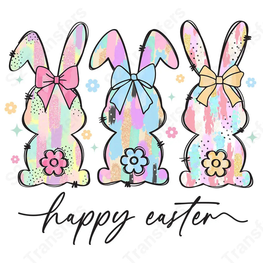 Three Pastel Bunnies - DTF Transfer DTF Transfer