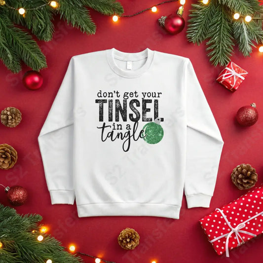 Tinsel In A Tangle Green - DTF Transfer DTF Transfer