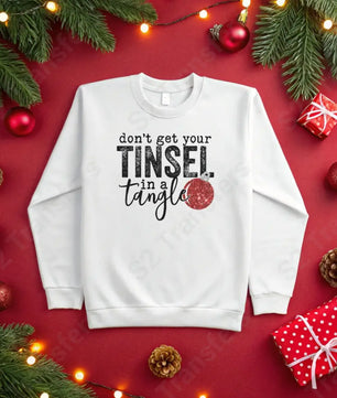 Tinsel In A Tangle Red - DTF Transfer DTF Transfer
