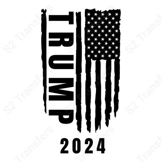 Trump 2024 Flag Patriotic Black - DTF Transfer DTF Transfer