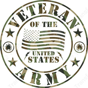 Veteran Of The US Army Camo Circle - DTF Transfer DTF Transfer