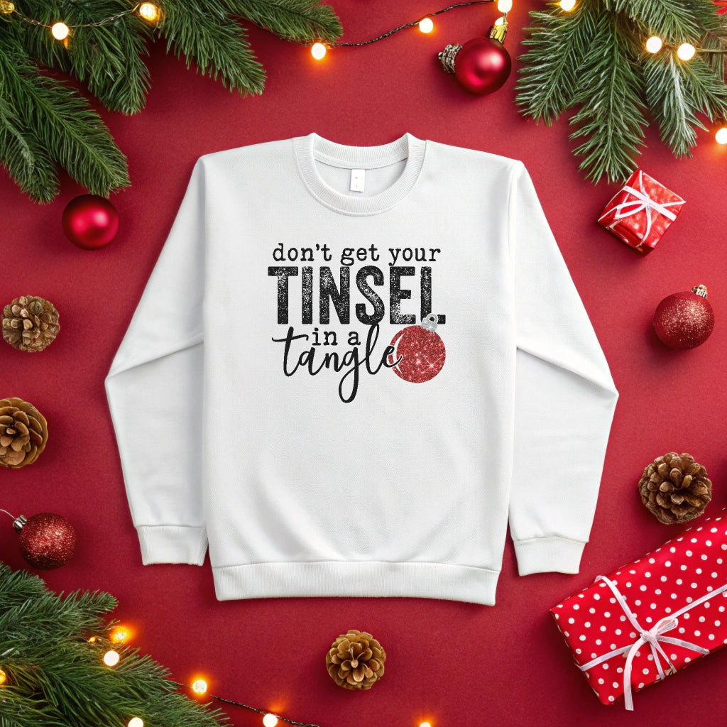 Tinsel In A Tangle Red - DTF Transfer